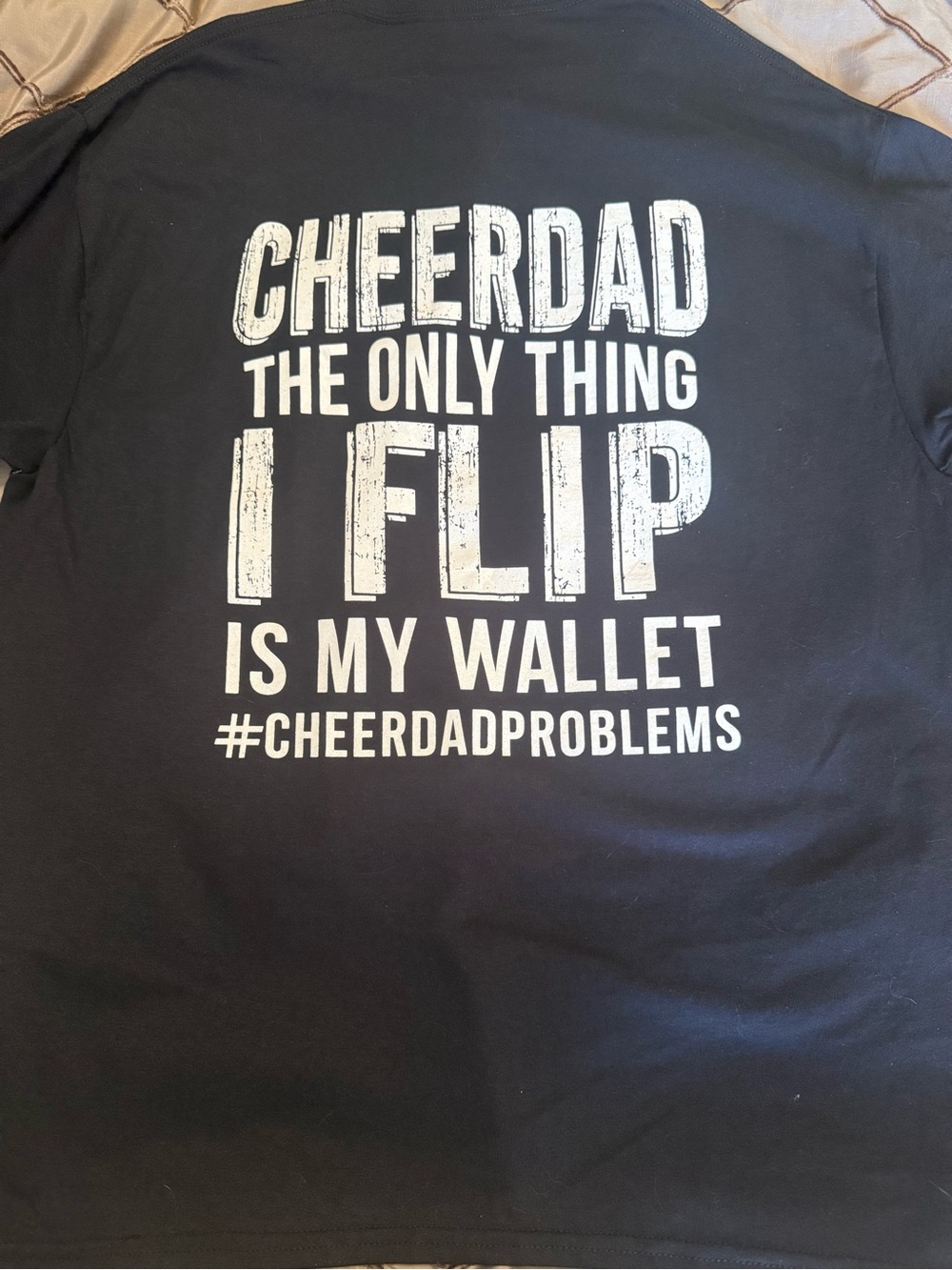 Gildan Black Tee with White CHEERDAD Graphic